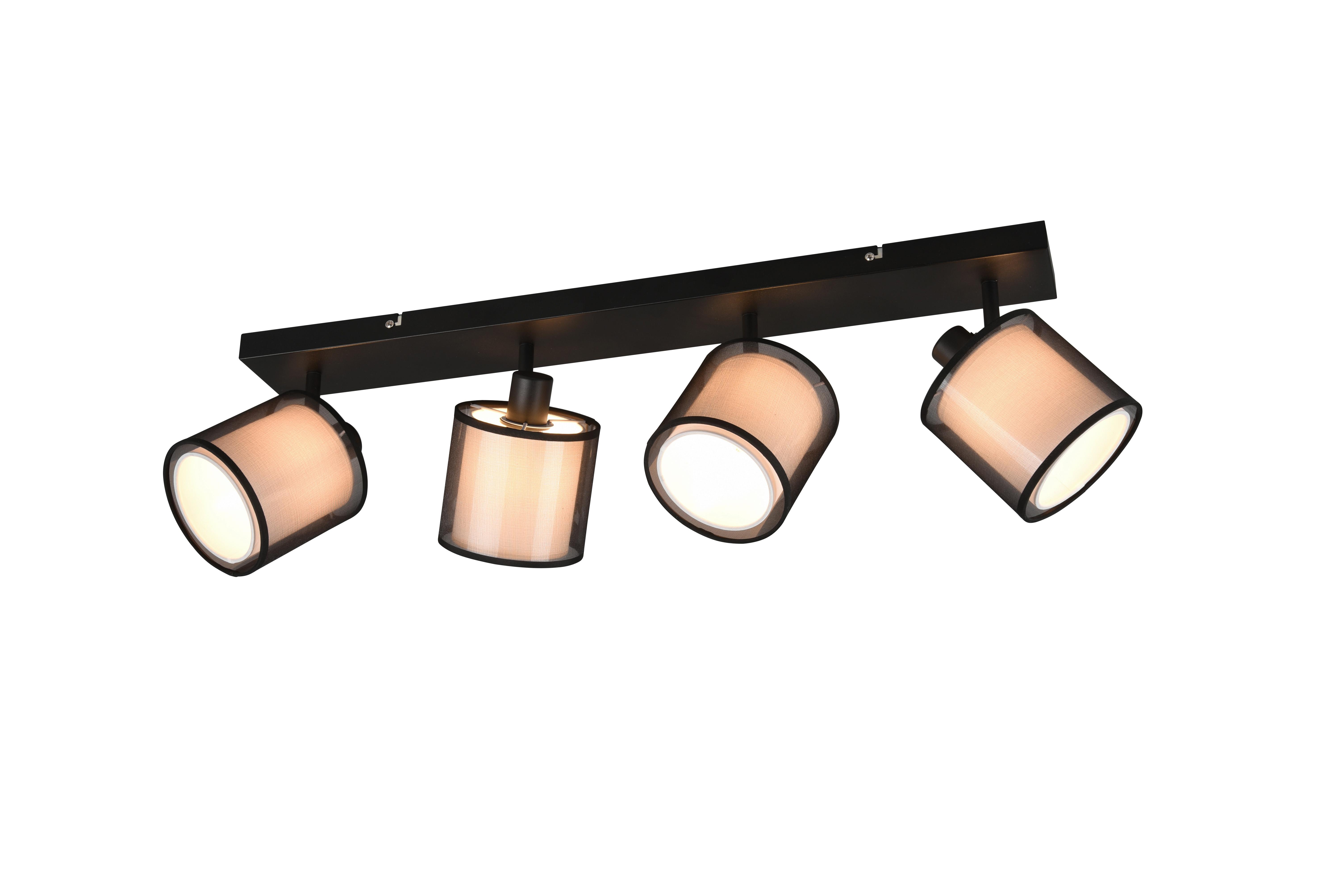 Strahler 811400432 Burton - Schwarz/Grau, Basics, Textil/Metall (71,5/19,5/18cm) - Trio Leuchten