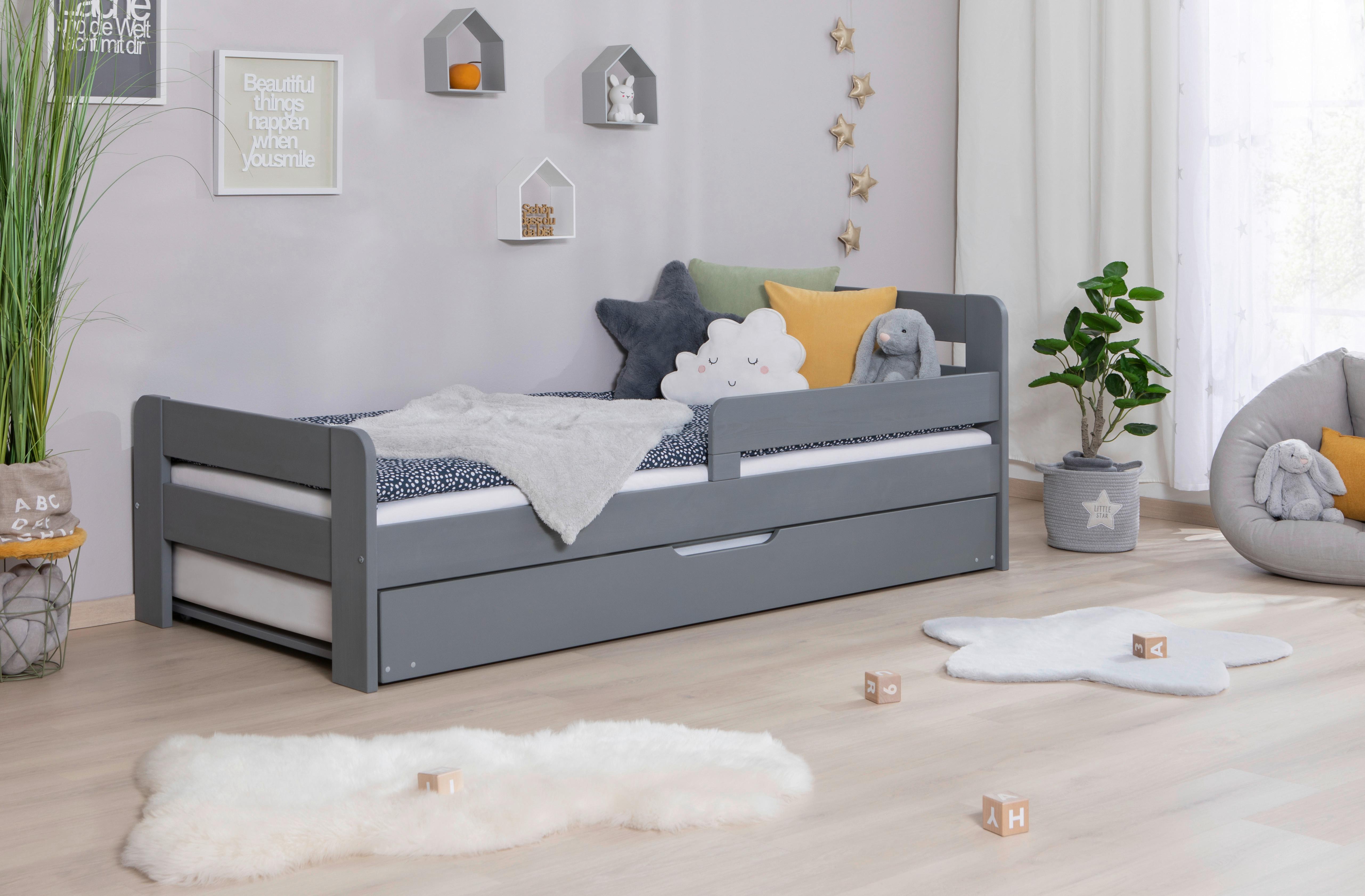 Bett Bennet Hellgrau Inkl. Bettkasten, 90x200 Cm - Hellgrau, MODERN, Holz (90/200cm) - MID.YOU