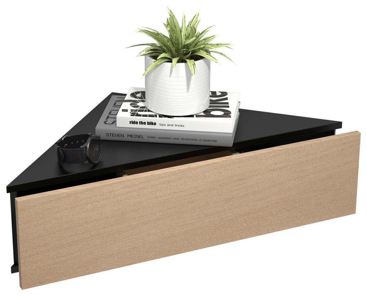 Nachkästchen Schwarz/ Honigeiche H: 15 Cm Usal S - Honigeiche/Schwarz, MODERN, Holzwerkstoff (60/15/42,4cm) - MID.YOU