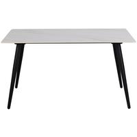 Esstisch Wicklow 140x80cm Keramik/Weiß - Schwarz/Weiß, MODERN, Keramik/Metall (140/80/75cm) - MID.YOU