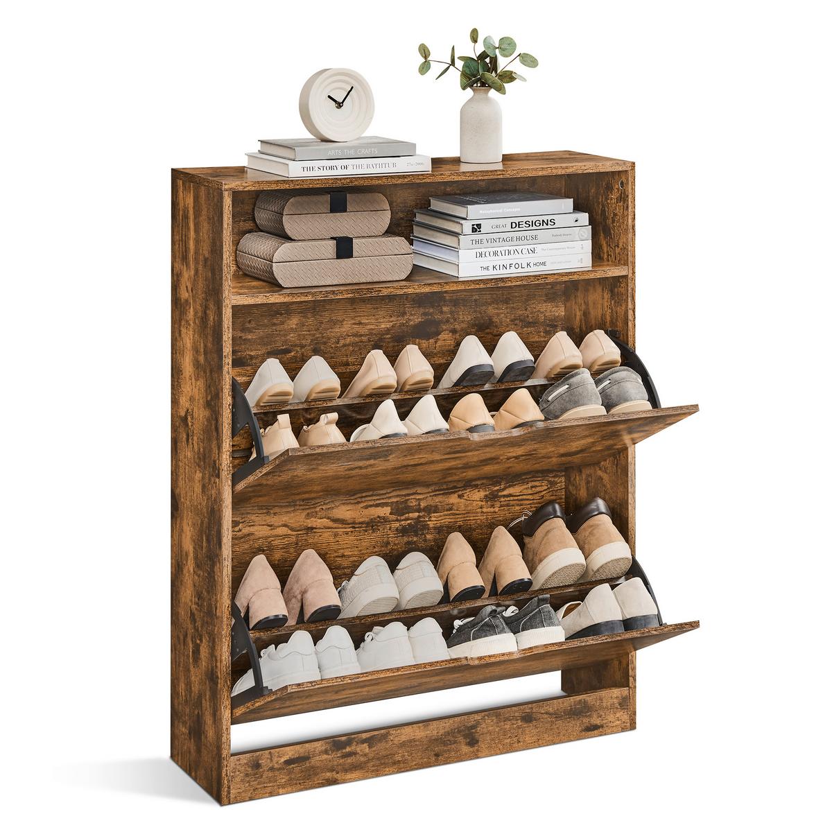 VYKLÁPĚCÍ BOTNÍK RUSTIC HNĚDÁ - hnědá, Moderní, kompozitní dřevo (80/102/24cm) - MID.YOU