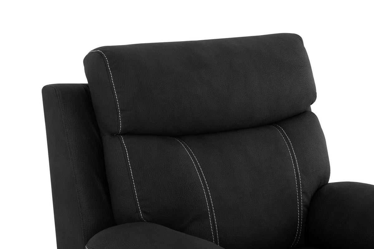 Relaxačné kreslo EMBER, čierna, s relaxačnou funkciou - čierna, Konventionell, kov/textil (98,5/103/96cm) - Livetastic