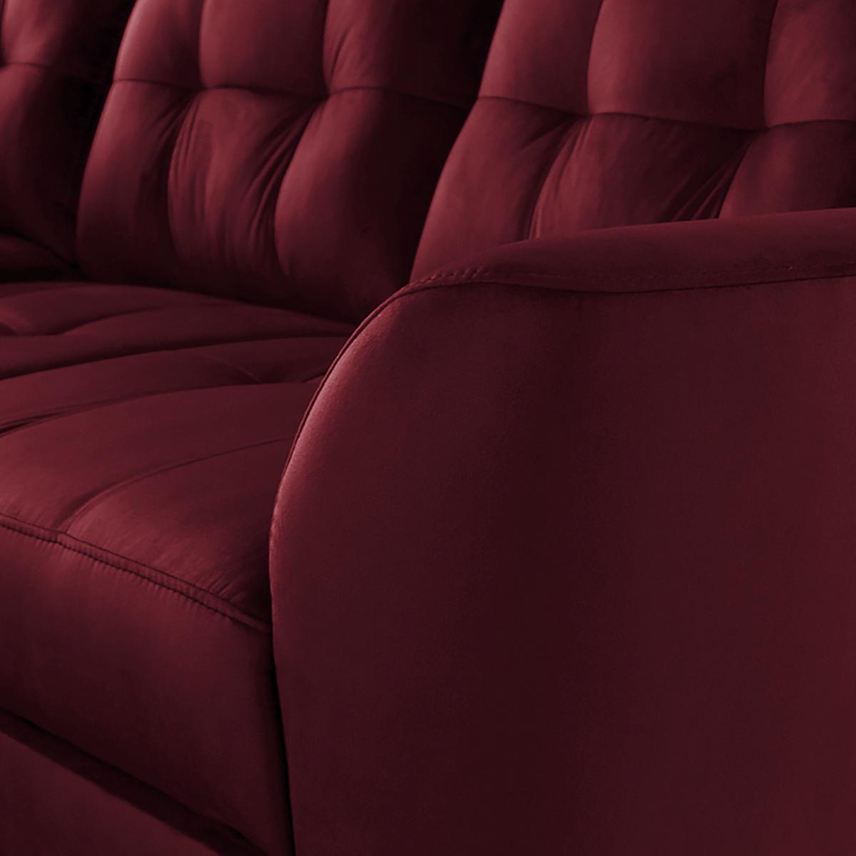 Ecksofa Nordic, Rot S: 190x236 cm - Buchefarben/Rot, Design, Textil (190/236cm) - Livetastic