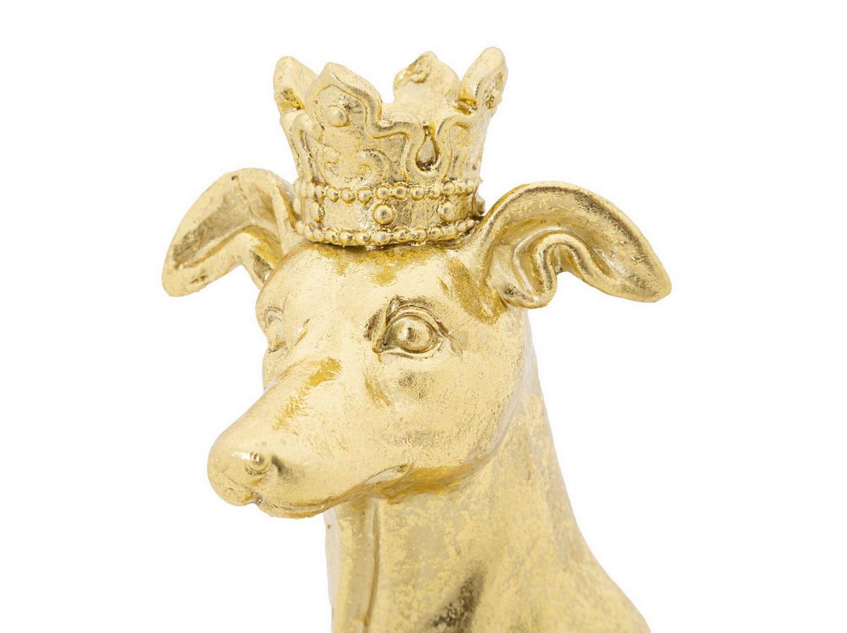 Skulptur Dog Gold Goldfarben, B: 20 cm - Goldfarben, Basics, Kunststoff (20/33/12.5cm)