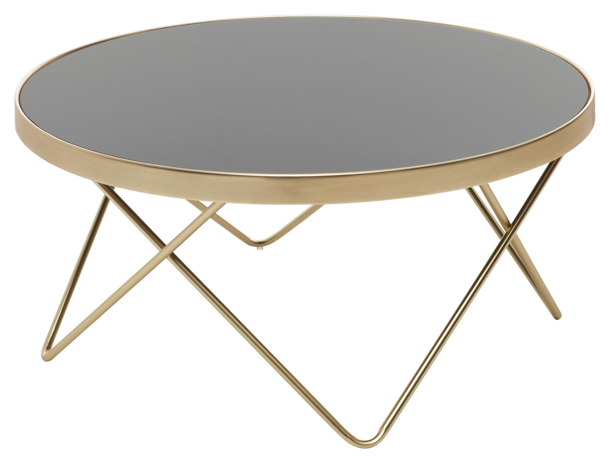 Konferenčný stolík DANA čierny - čierna/zlatá, Design, kov/sklo (82/82/39cm) - MID.YOU