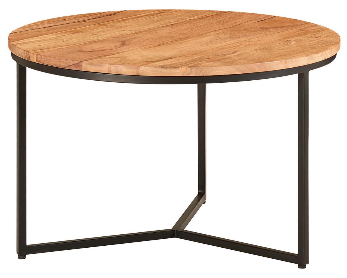 Konferenční stůl barvy akácie - černá/barvy akácie, Moderní, kov/dřevo (60/60/38cm) - MID.YOU