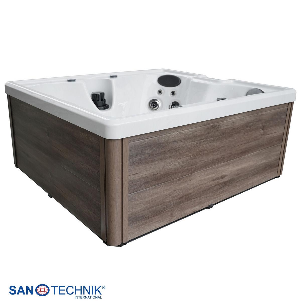 Whirlpool Parma, mit Abdeckung 180x160x76 cm - Grauweiß, KONVENTIONELL, Kunststoff (180/160/76cm) - Sanotechnik