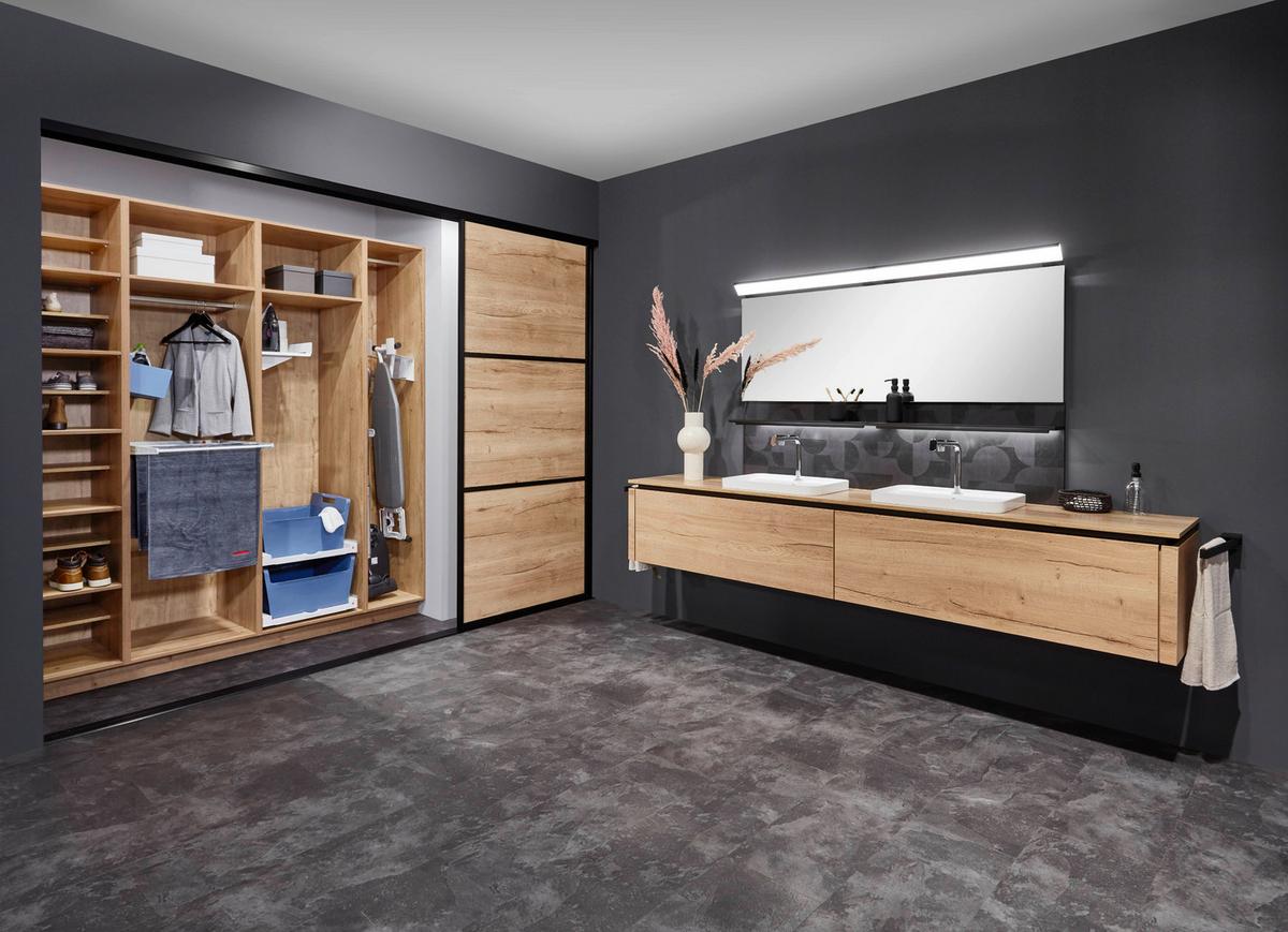 TV-Element Las Vegas Weiß B: 160 cm - Sandfarben/Weiß, MODERN, Holzwerkstoff (160/36/37cm) - Vertico