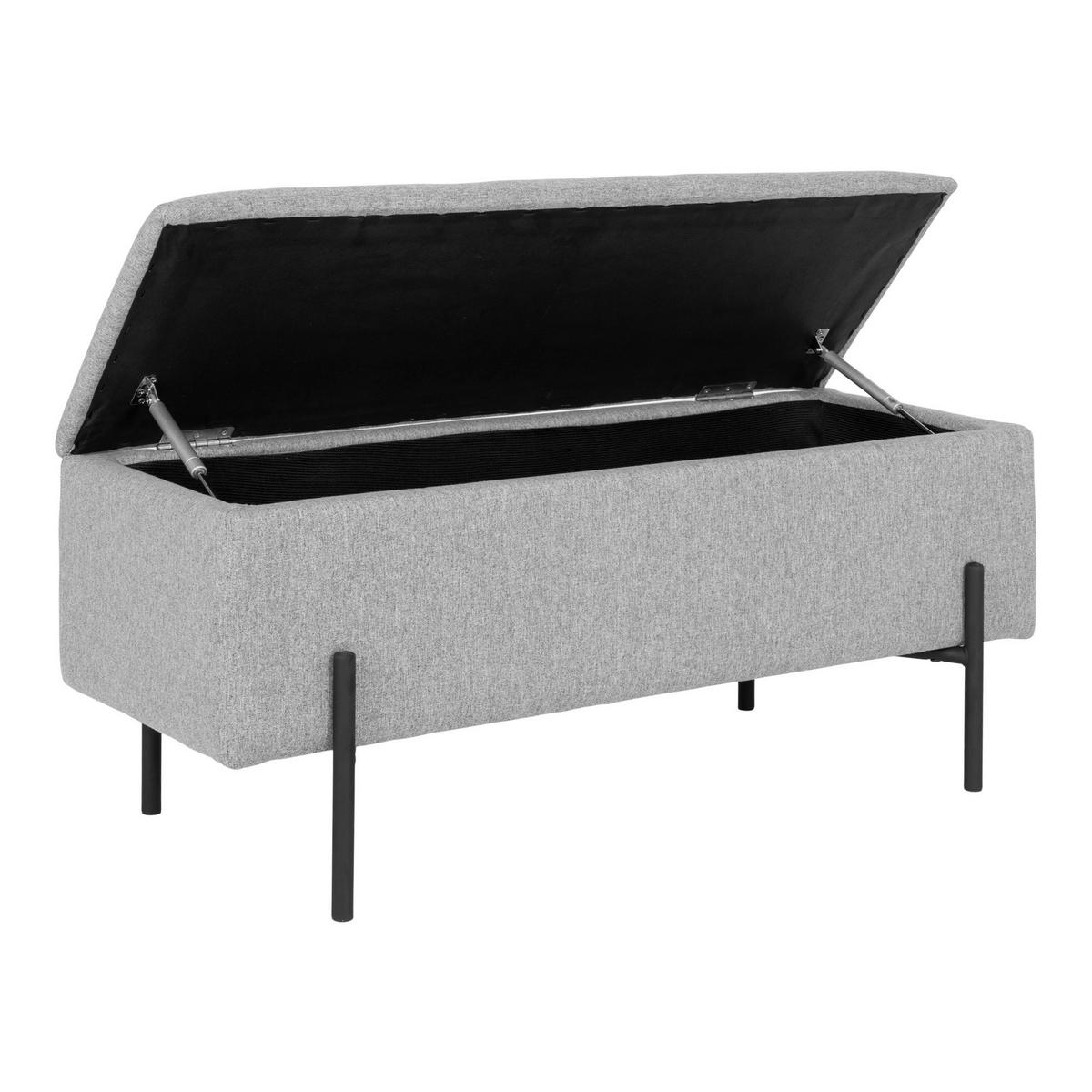 GARDEROBENBANK Watford, Hellgrau B: 95cm - Hellgrau/Schwarz, Design, Textil (95/43/36,5cm) - MID.YOU
