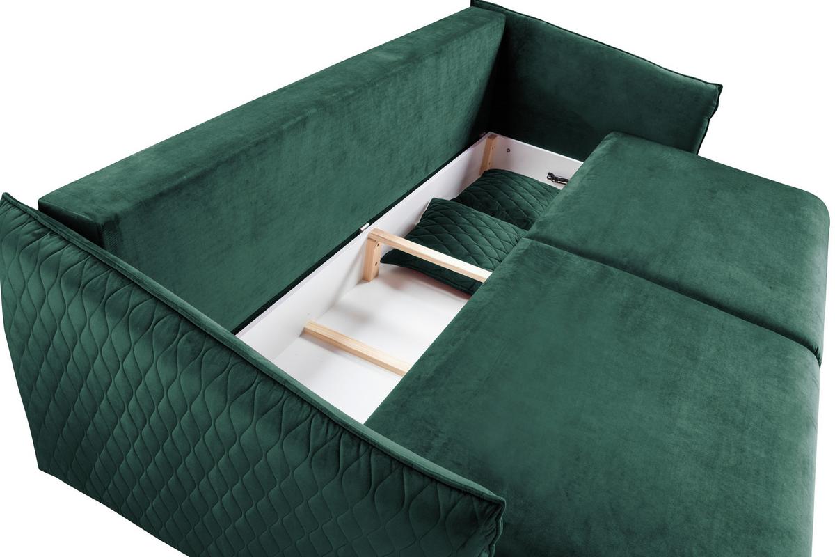 2-Sitzer-Sofa Mit Schlaffunktion Empoli Grün - Goldfarben/Grün, Design, Textil (235/96/104cm) - MID.YOU