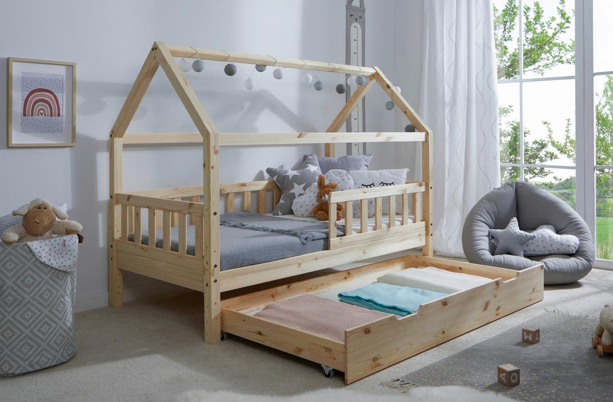 Hausbett Kay - Naturfarben, MODERN, Holz/Textil (80/160cm) - MID.YOU