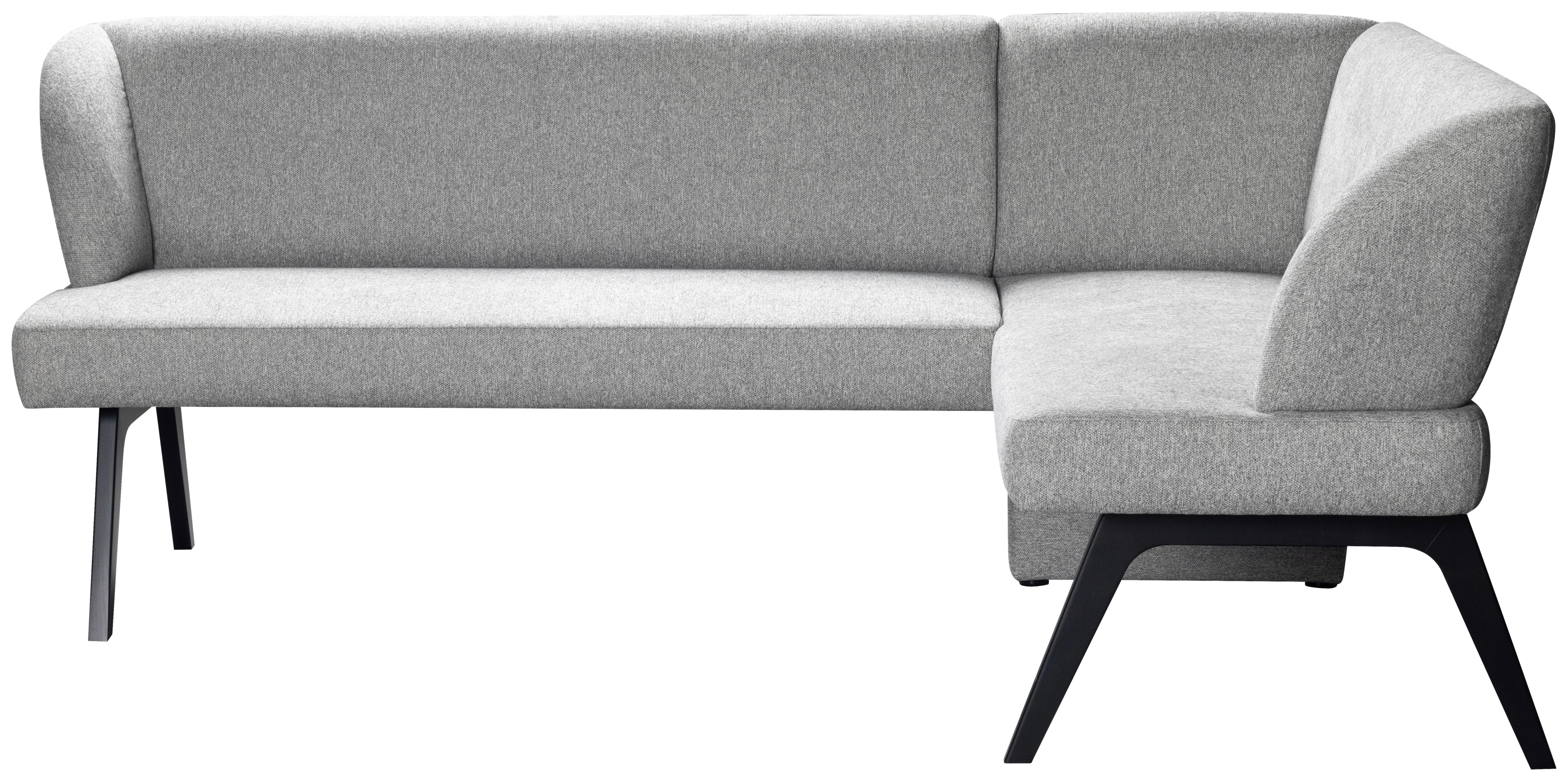 Eckbank Nala - Hellgrau/Schwarz, MODERN, Holz/Textil (215/150cm)