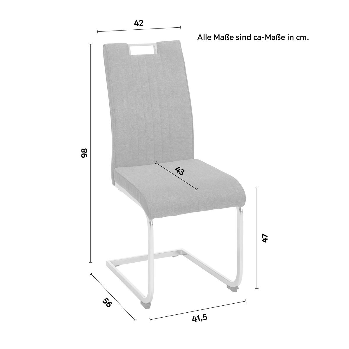 Židle KATJA šedá - šedá/barvy chromu, Moderní, kov/textil (42/98/56cm) - Mömax