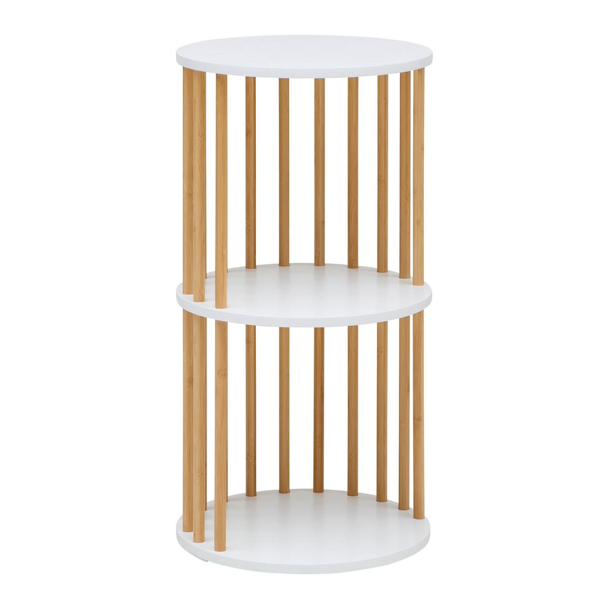 REGÁL ZORA -EXKLUSIV- - bílá/přírodní barvy, Moderní, kompozitní dřevo/přírodní materiály (40/77/40cm) - Mömax