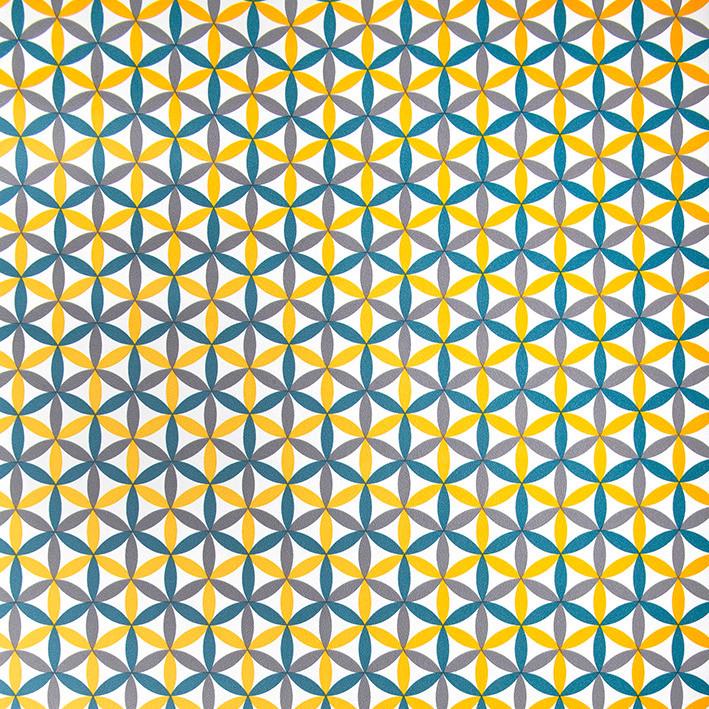 Klebefolie Muster Kf Charleston 45x200 cm - Blau/Gelb, Basics (45/200cm)