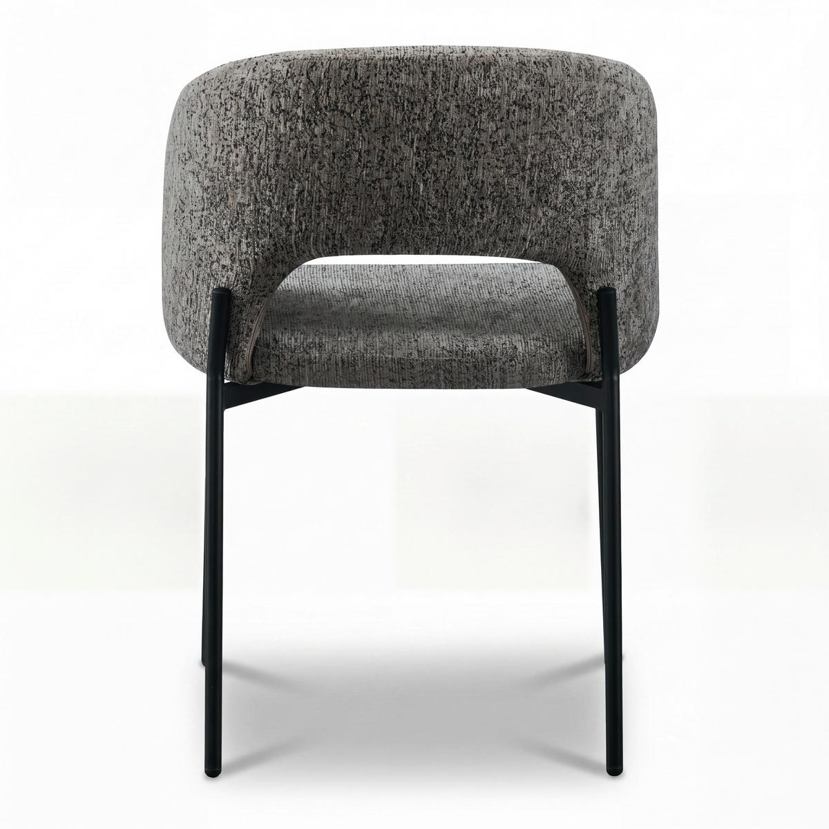 Židle Nadiya lněný vzhled, čalouněné - černá/hnědá, Moderní, kov/dřevo (52/78/56cm) - Bessagi Home