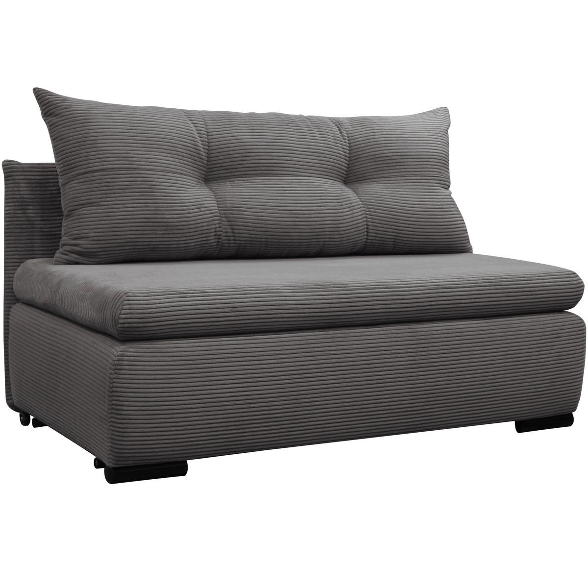 Schlafsofa mit Bettkasten Yellow B: 154 cm Cord Grau - Schwarz/Grau, Design, Textil (154/93/85cm) - MID.YOU