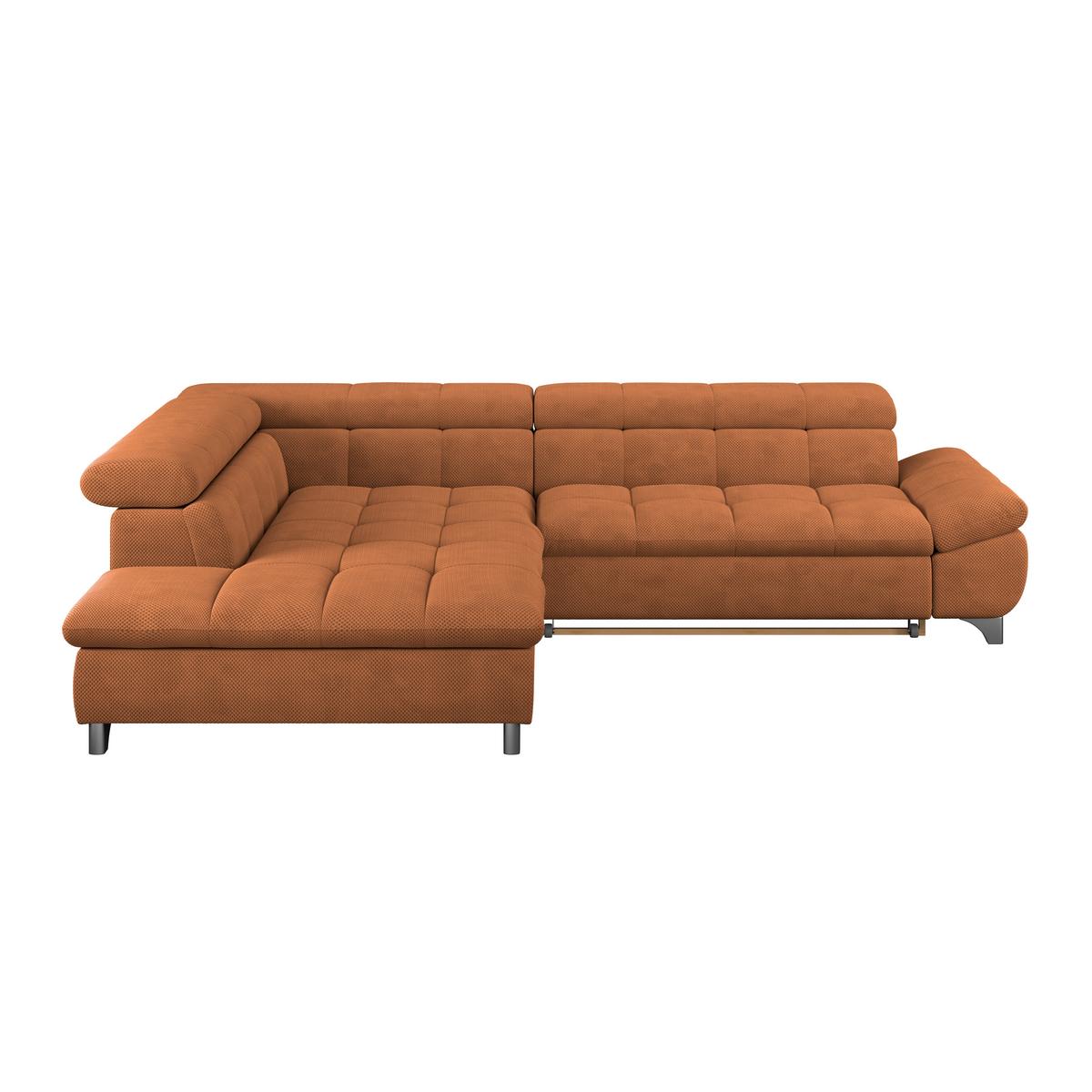 Ecksofa Gemini Terracotta, B: 234cm - Chromfarben/Terracotta, KONVENTIONELL, Textil (234/312cm)