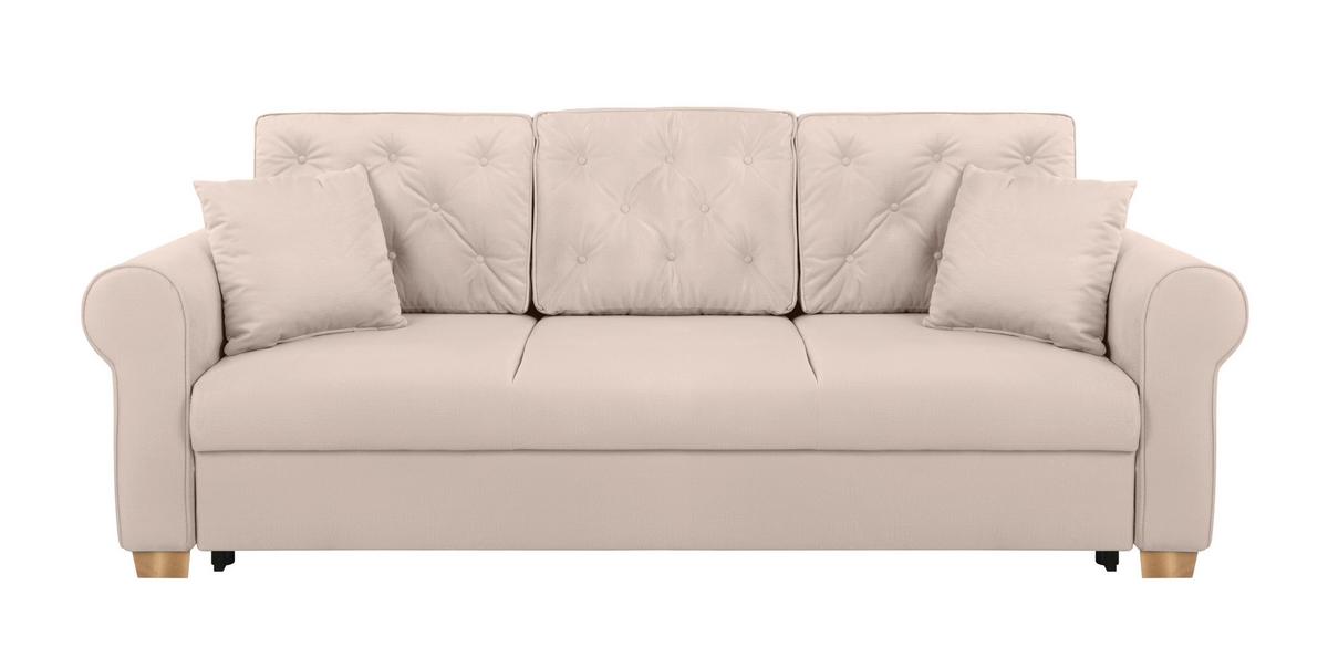 Schlafsofa Arles, Beige 1 B: 240 Cm - Beige/Buchefarben, Design, Textil (240/94/98cm) - MID.YOU
