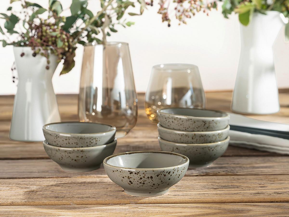 SADA MISEK NA OMÁČKU NATURE COLLECTION - šedá, Trend, keramika (8cm) - Creatable