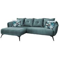 Ecksofa Baggio Mit Kissen Textil Blau/grün - Blau/Multicolor, MODERN, Holz/Textil (162/277cm) - Livetastic
