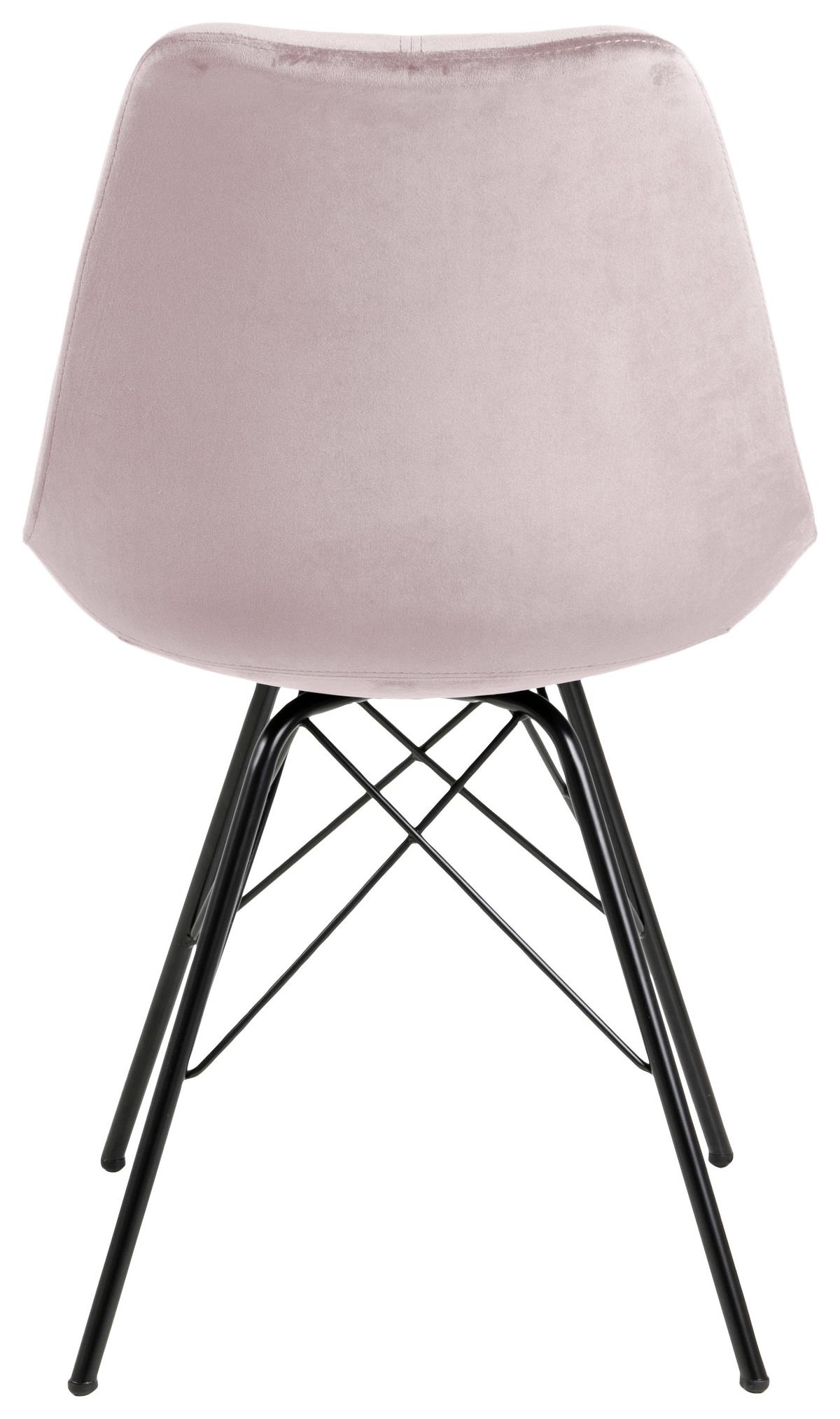 Jídelní židle ERIS samet - starorůžová/černá, Trend, kov/textil (48,5/85,5/54cm) - Carryhome