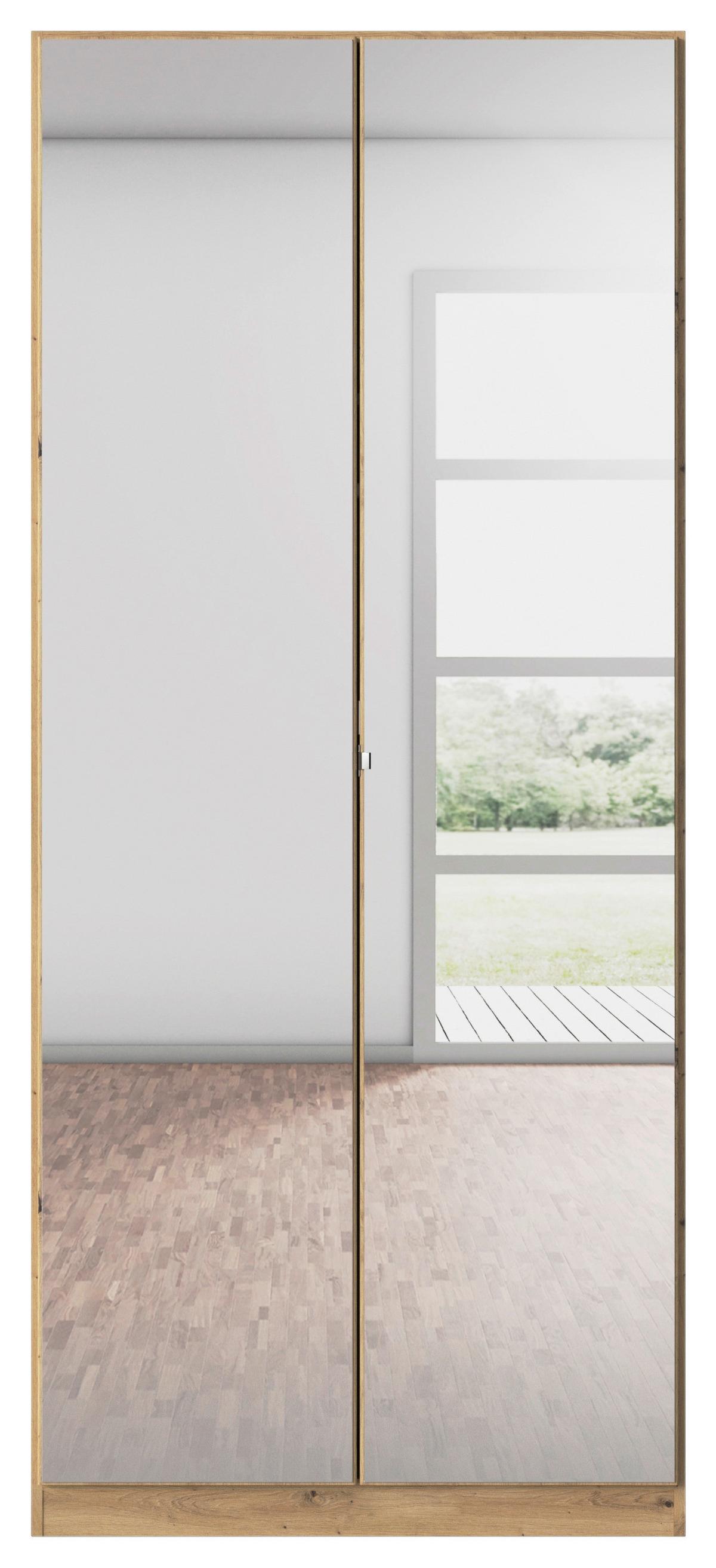 Kleiderschrank Reflect inkl. Inneneinteilung, 2 Körbe - Silberfarben/Eiche Artisan, MODERN, Holzwerkstoff (91/210/54cm)