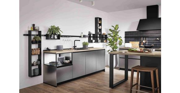 Eckküche Edelstahlfarben Gebürstet, Planbar Nach Maß - Edelstahlfarben, MODERN, Holzwerkstoff - Vertico