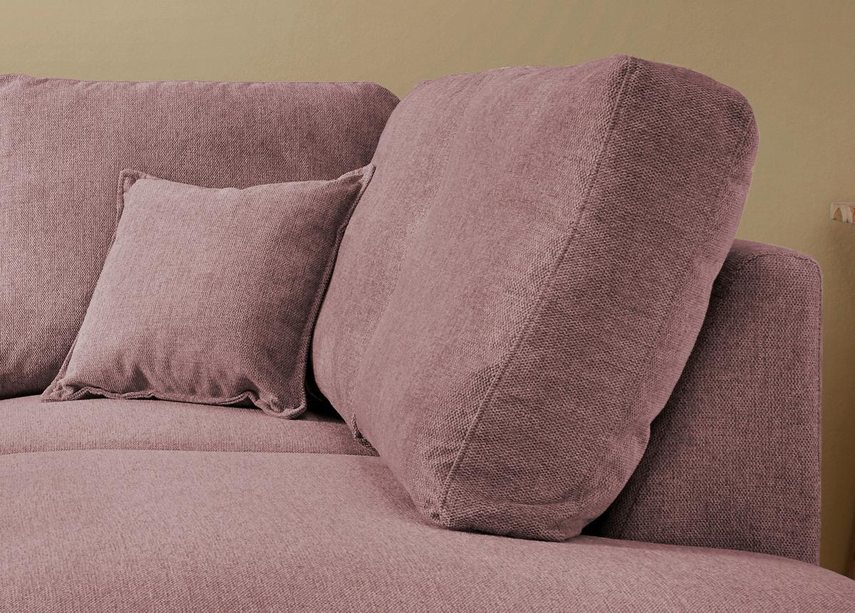 Ecksofa Mit Schlaffunktion Valentina Mit Kissen Rosa - Rosa/Naturfarben, KONVENTIONELL, Textil (230/200cm) - P & B