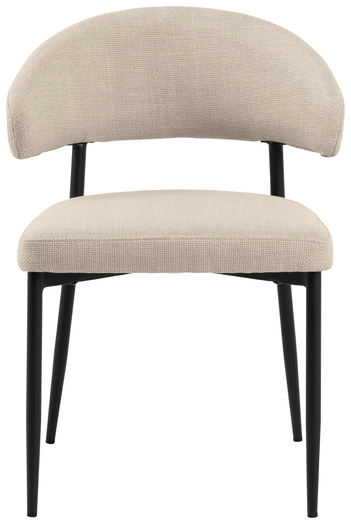 Jídelní židle EDINA béžová - černá/béžová, Trend, kov/textil (56/77/55cm) - MID.YOU