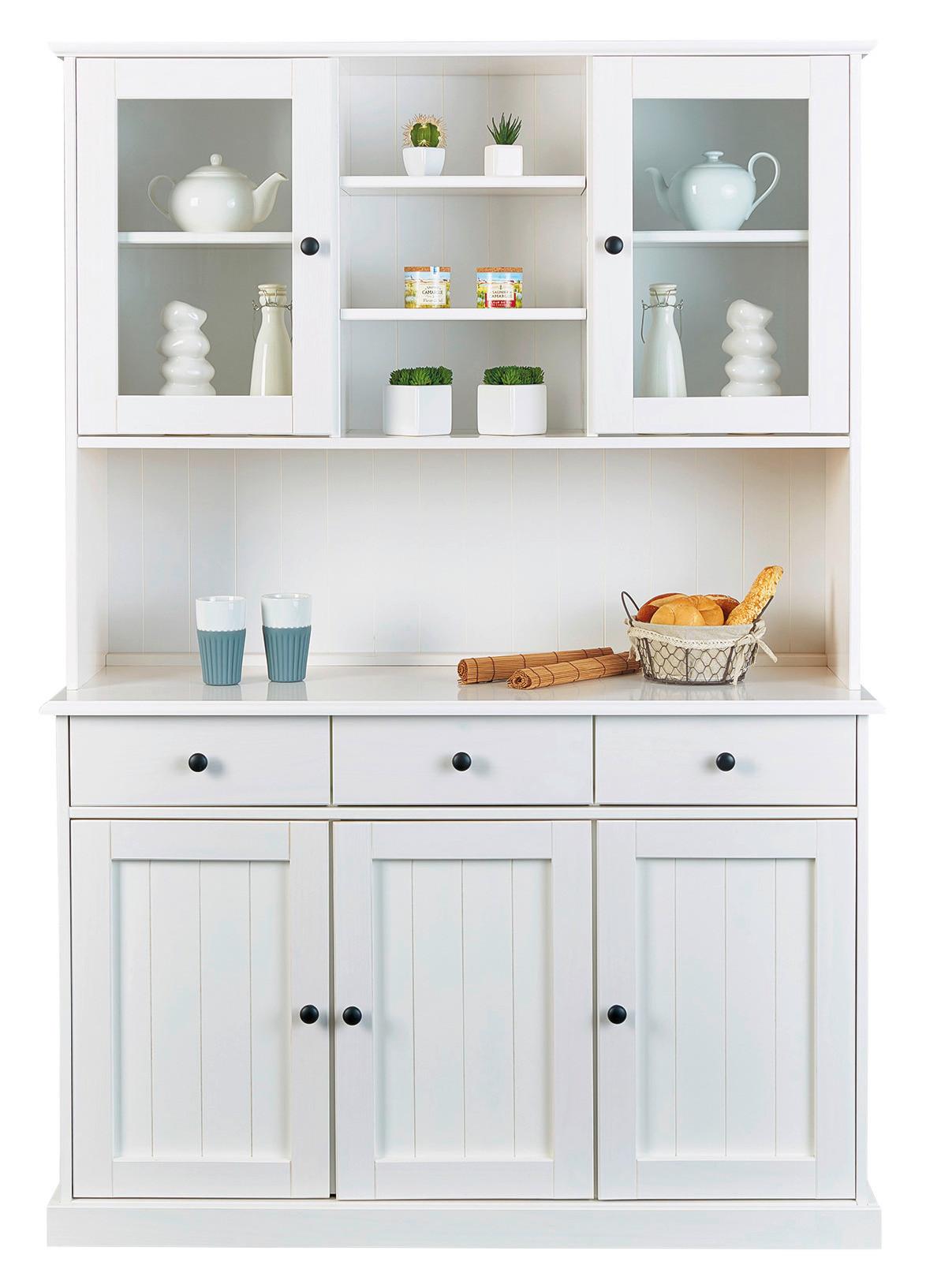 Kredenz Westerland B: 131 Cm Echtholz Weiß 5-Türig