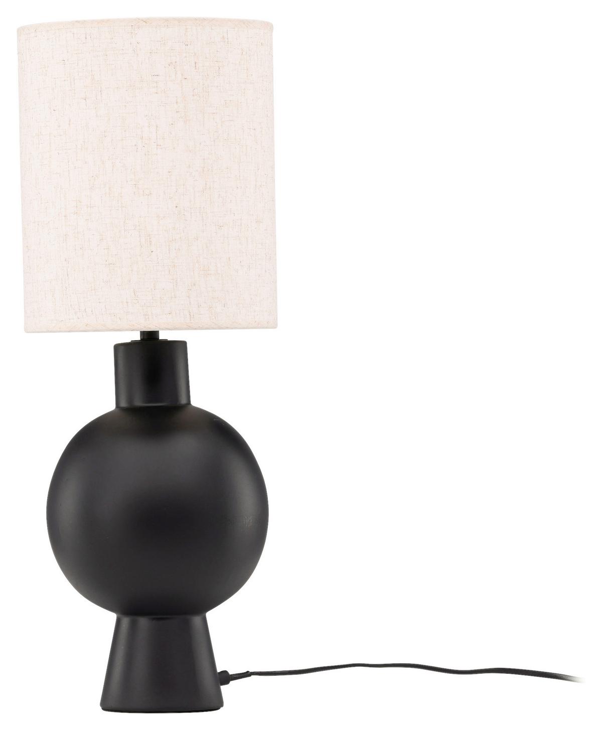 Tischleuchte Mysterna - Beige/Schwarz, Basics, Textil/Stein (21/55/21cm) - P & B