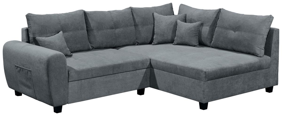 Sedacia súprava Lea antracit - čierna/antracitová, Basics, kompozitné drevo/textil (248/176cm) - MID.YOU