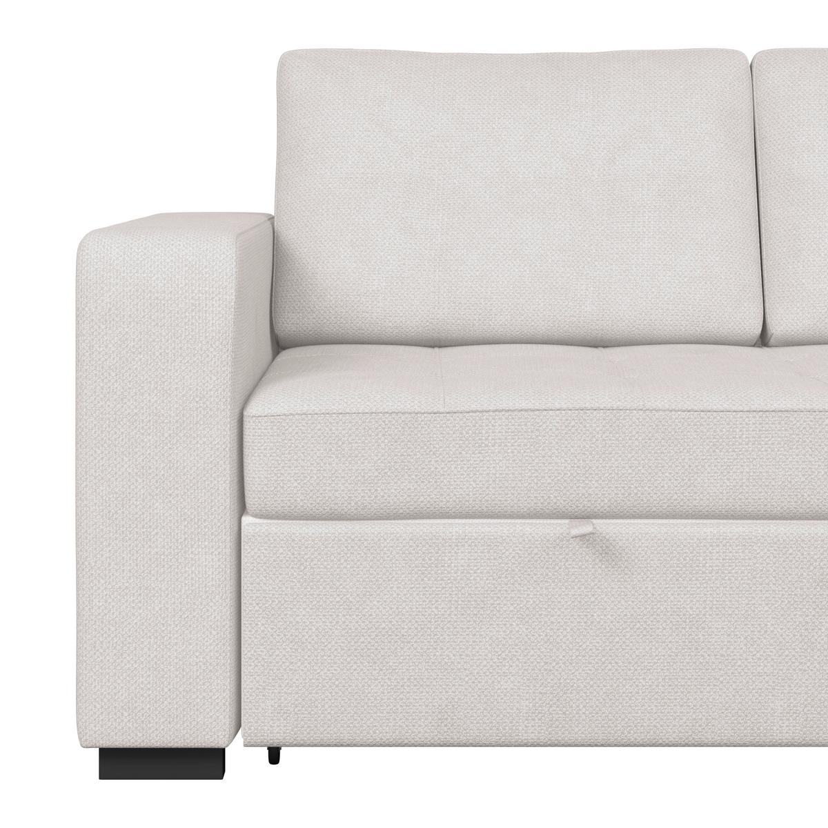 Sedačka TURIN, obojstranná, slonovinová tk. CROWN - slonovinová, Trend, kov/drevo (239/160cm)