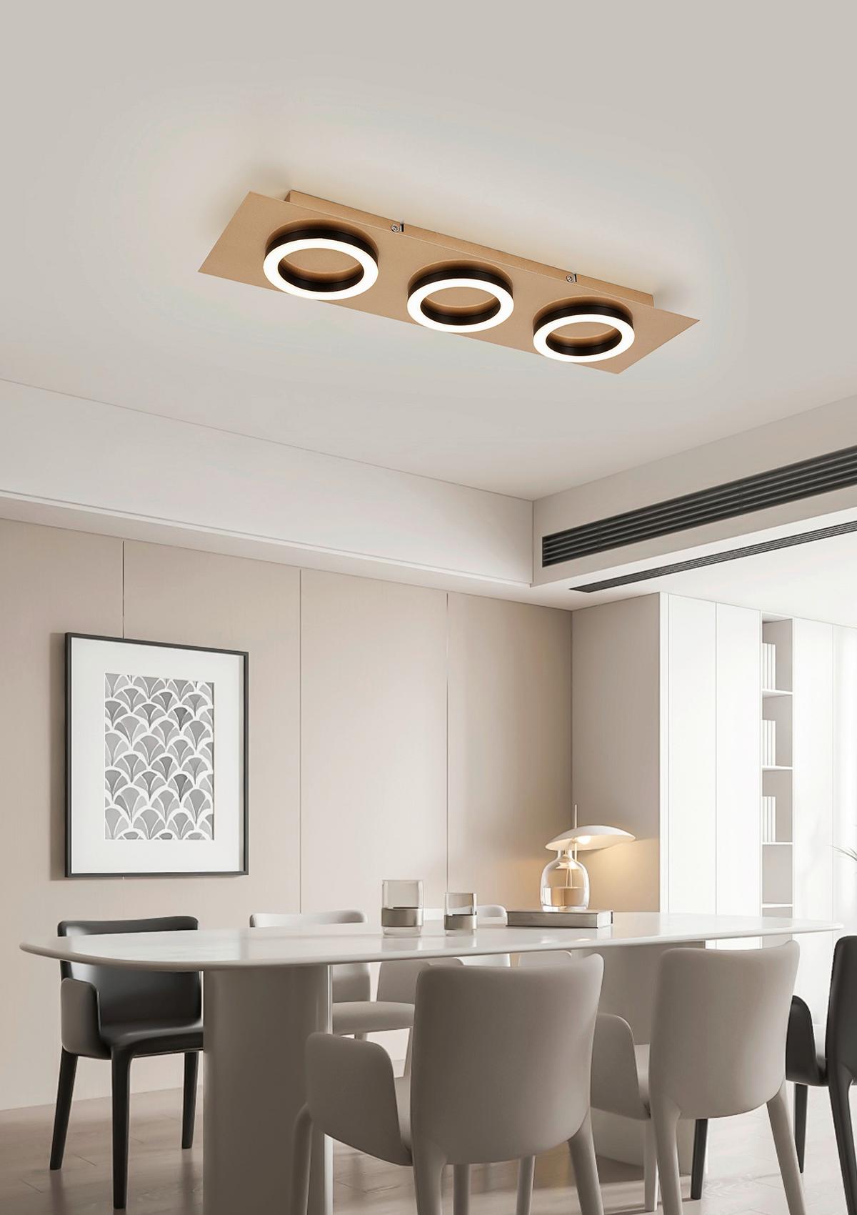 STROPNÉ LED SVIETIDLO EMILORE - čierna/cappuccino, Modern, kov/plast (60/18/5,1cm) - Mömax