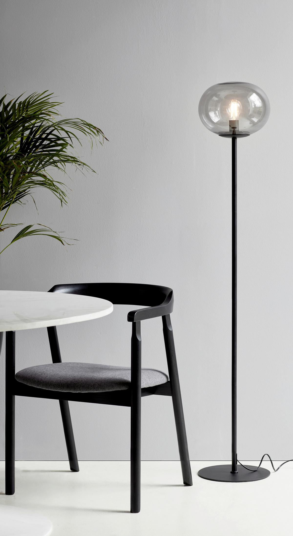 Stehleuchte Alton Schwarz D: 28 cm - Schwarz, Basics, Glas/Metall (28/150cm) - Nordlux
