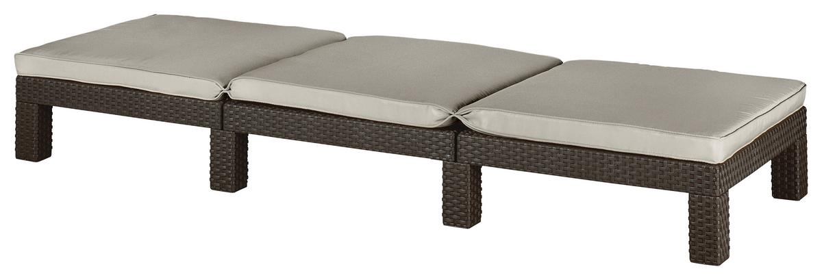 Sonnenliege Daytona Polyrattan Verstellbar Mit Auflage - Braun, MODERN, Kunststoff (195/64/22cm) - Keter