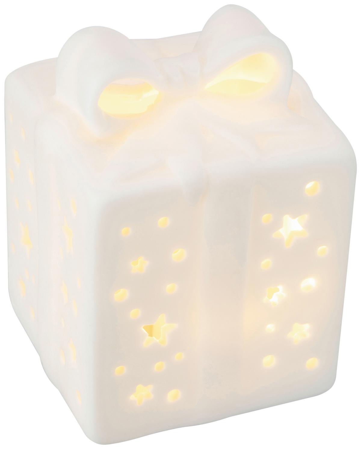 Dekogeschenkbox Alina - Weiß, KONVENTIONELL, Keramik (7,5/7,5/10,5cm) - Luca Bessoni