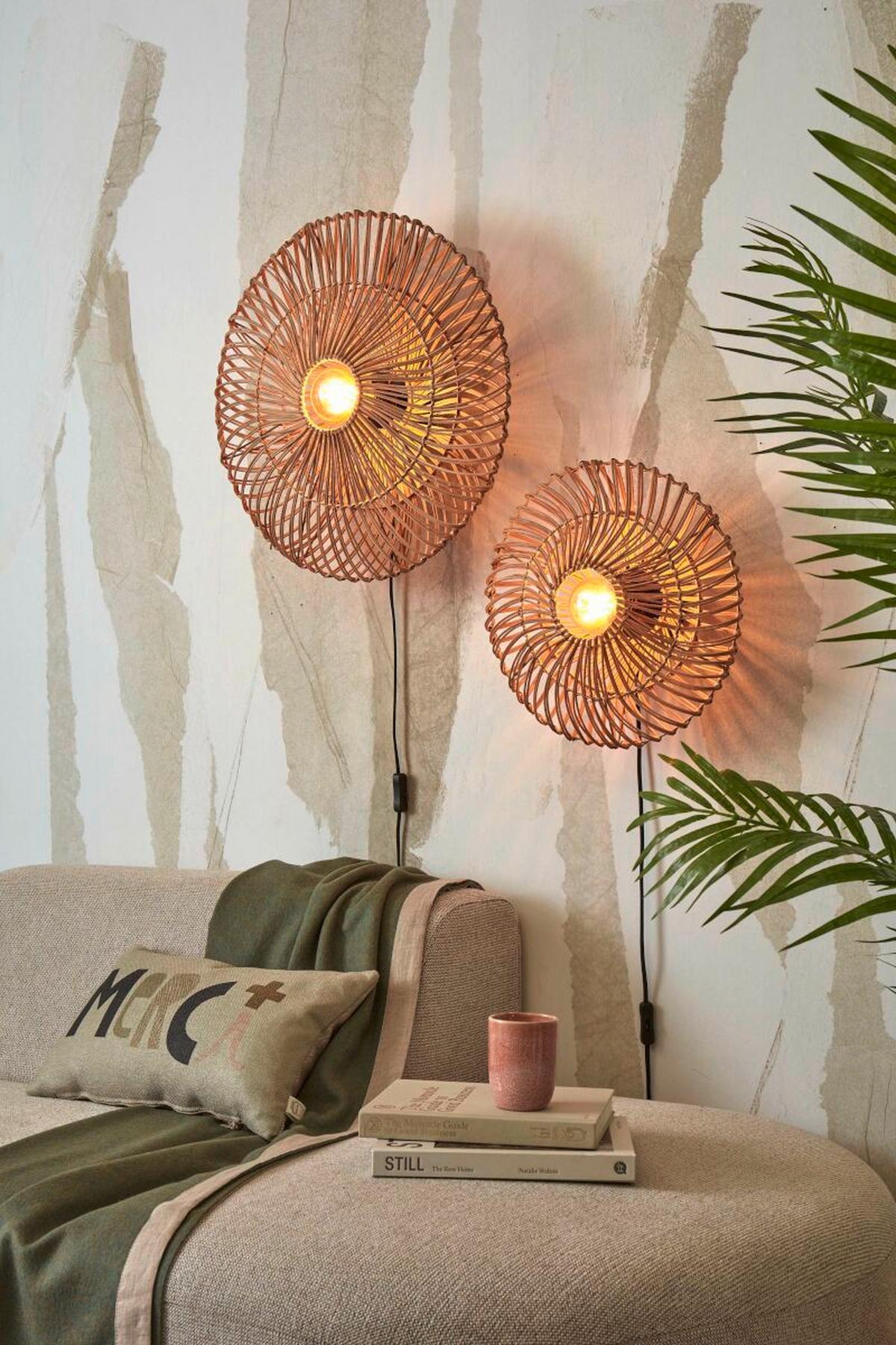 Wandleuchte Zanzibar/W/5514/N - Naturfarben, Trend, Naturmaterialien (55/14cm) - Good & Mojo