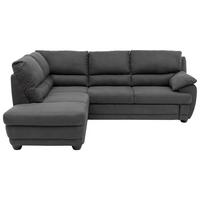 Ecksofa Nebolo Dunkelgrau Mikrofaser - Dunkelgrau, Design, Textil (225/245cm) - Livetastic