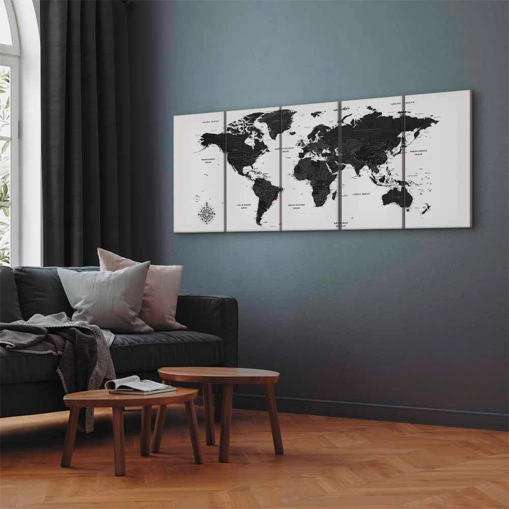 Leinwandbild Schwarz Weiß B: 200 Cm - Schwarz/Weiß, Basics, Holzwerkstoff/Textil (200/80/1,2cm) - artgeist