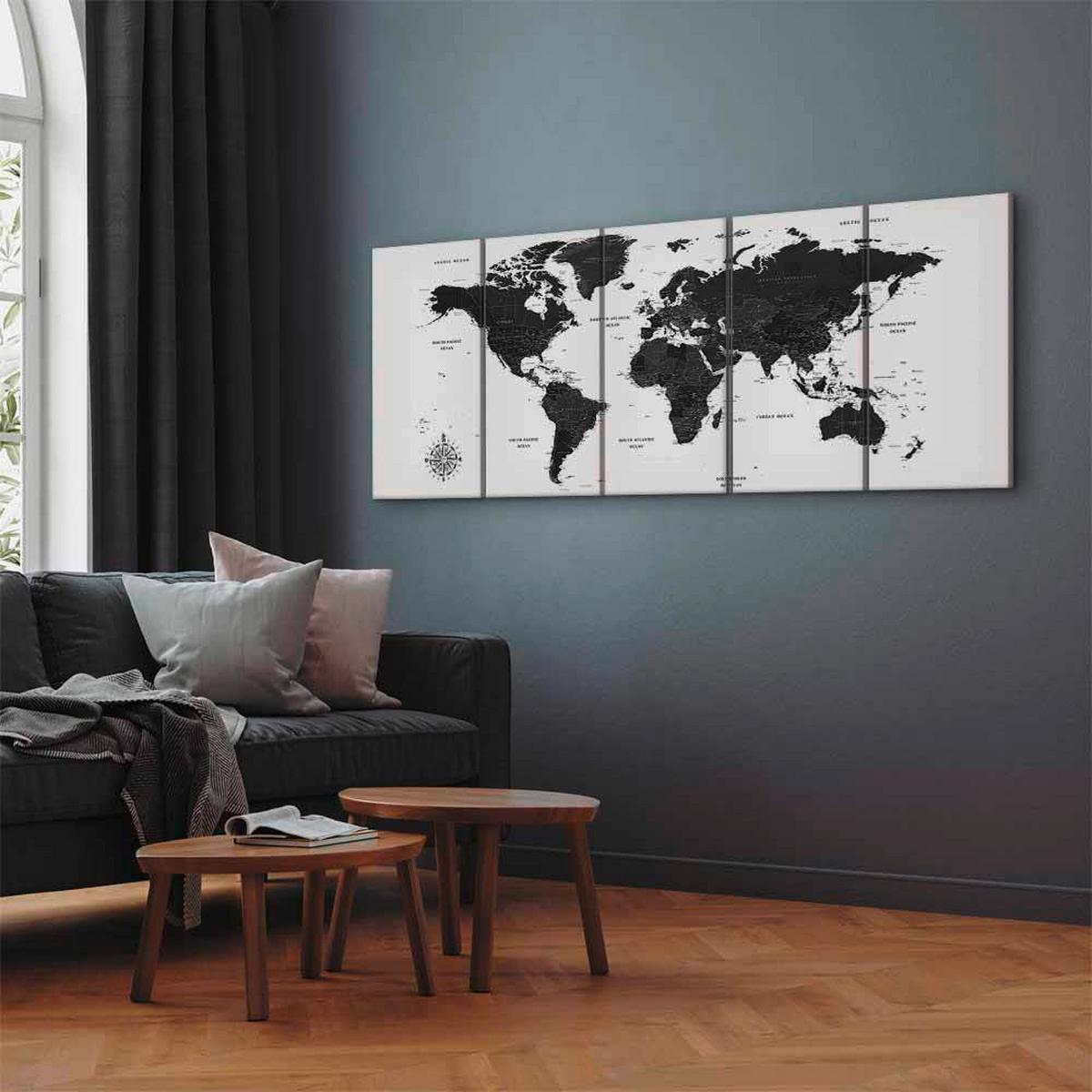 Leinwandbild Schwarz Weiß B: 200 Cm - Schwarz/Weiß, Basics, Holzwerkstoff/Textil (200/80/1,2cm) - artgeist
