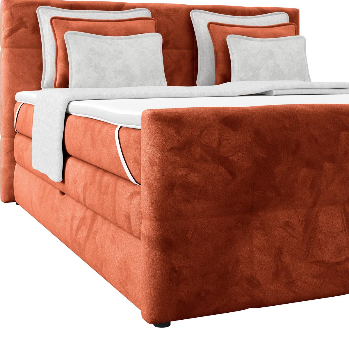 Boxspringbett mit Topper und Bettkasten 180x200 cm Medino - Rostfarben, KONVENTIONELL, Holz/Holzwerkstoff (180/200cm) - Luca Bessoni