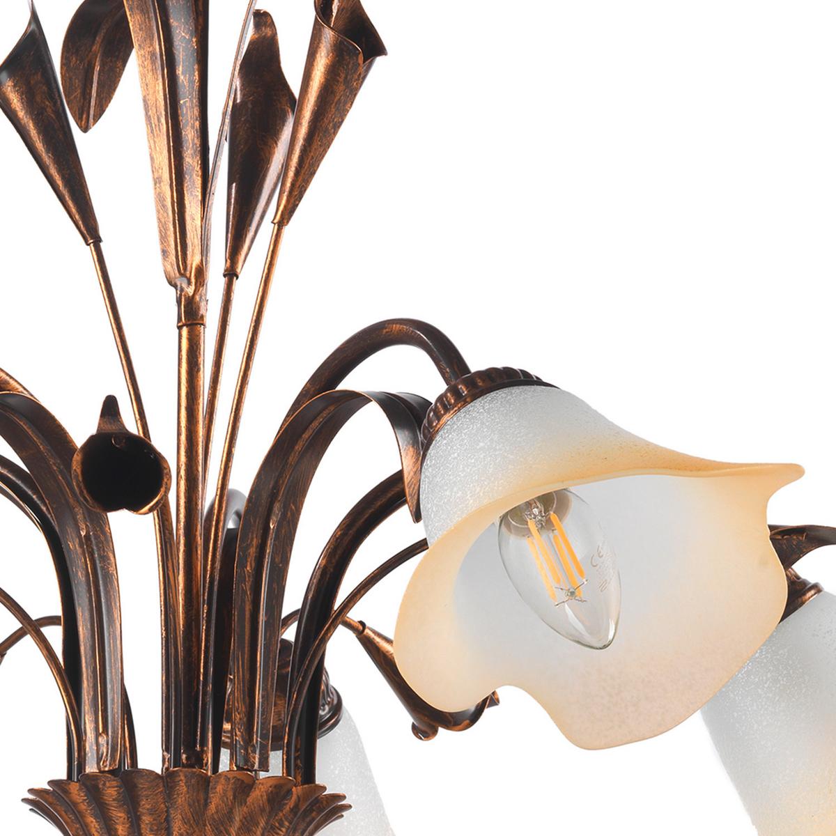 Kronleuchter 4722/5b - Bronzefarben, Natur, Glas/Metall (70/100cm)