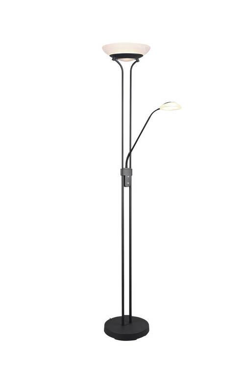 LED-Stehlampe dimmbar Schwarz/Weiß, Flexarm