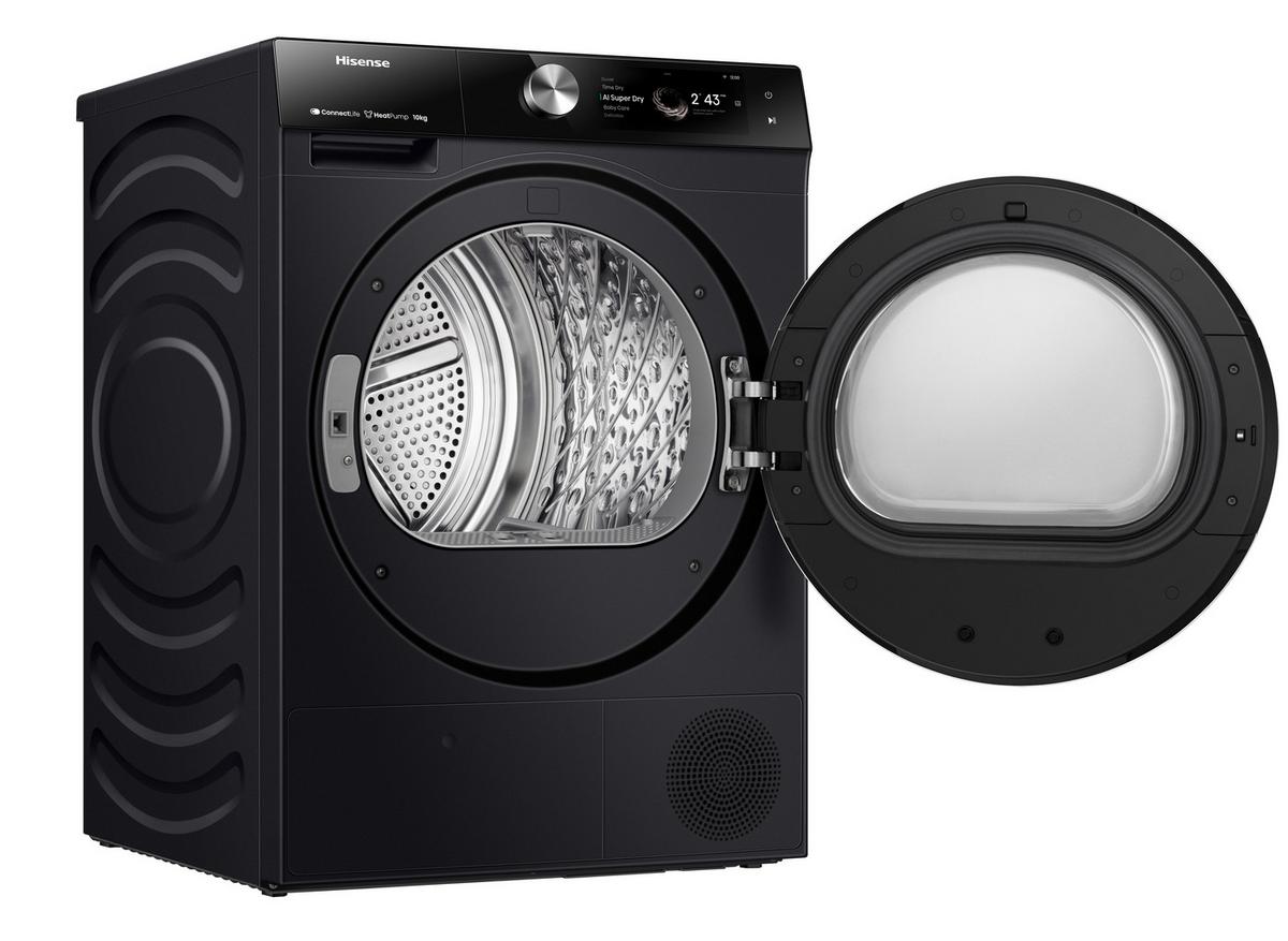 Wärmepumpentrockner Dh7s107bb - Schwarz, Basics, Glas/Kunststoff (59,5/84,5/64cm) - Hisense