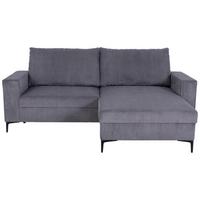 Ecksofa Toffee mit Kissen, Anthrazit Cord 208x140 cm - Anthrazit/Schwarz, Basics, Holz/Textil (208/140/88cm)