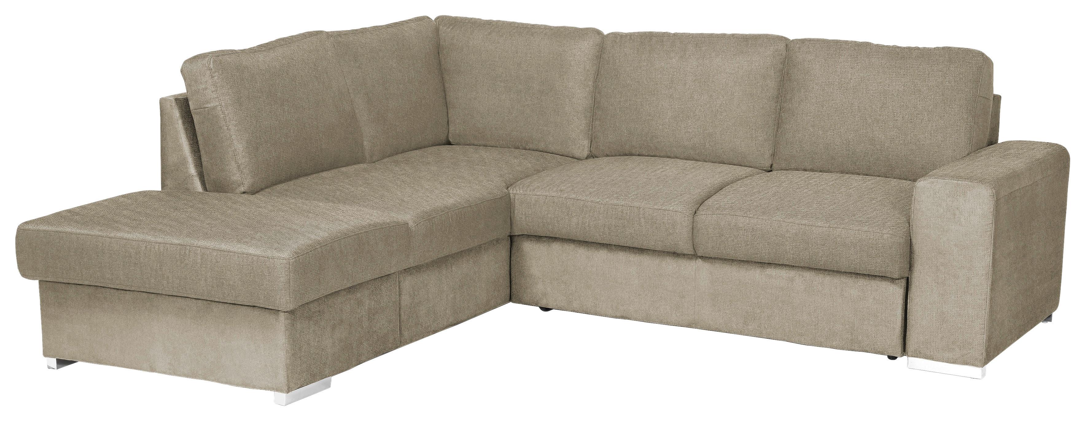 Ecksofa M. Schlaffunktion Eddi Inkl. Bettkasten Cappuccino - Chromfarben/Cappuccino, KONVENTIONELL, Textil (213/248cm) - MID.YOU