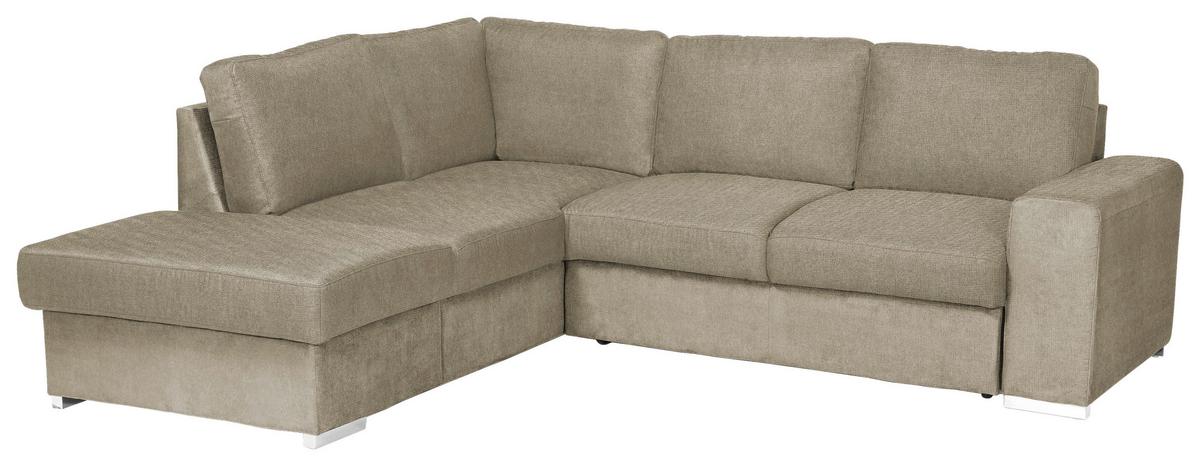 ROHOVÁ SEDAČKA EDDI - cappuccino/chrómová, Konventionell, kov/textil (213/248cm) - MID.YOU