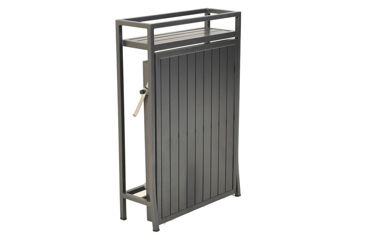 Balkonmöbel Set 3 -Teilig. aus Metall - Graphitfarben/Grau, KONVENTIONELL, Textil/Metall - Gardenson